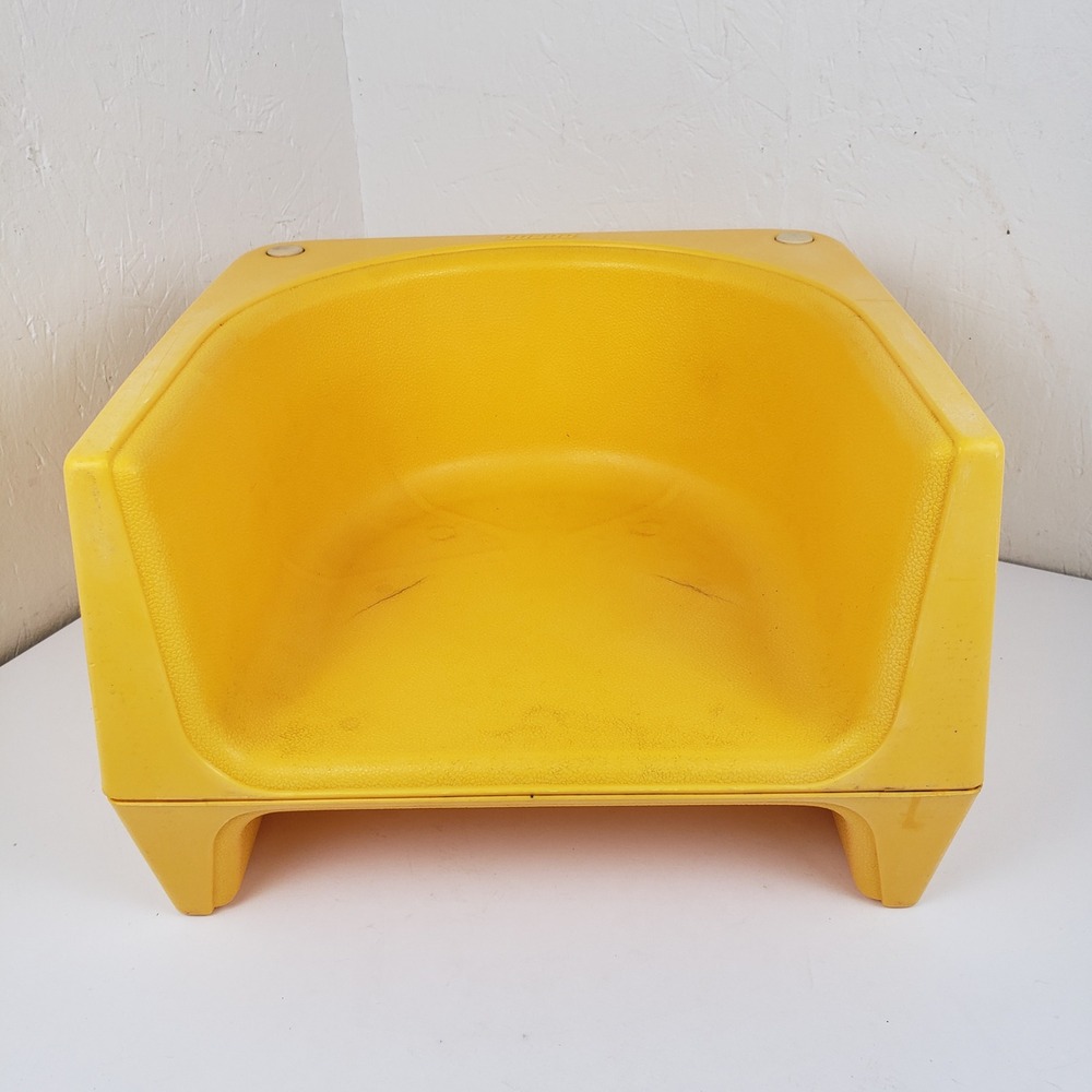Vintage 1970'S COSCO Yellow Reversible Child Booster Seat 3"/ 6" Hard Plastic